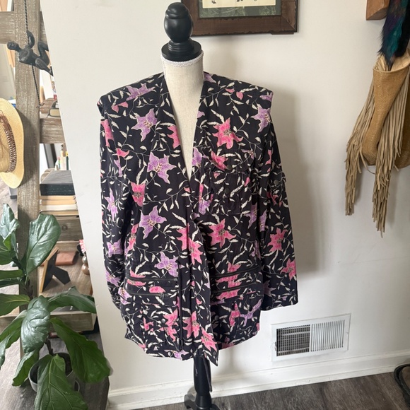$1,650 ISABEL MARANT GALDINO FLOWER PRINT Jacket 36 / S - Picture 6 of 12